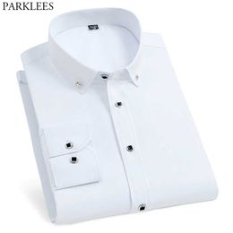 Men's Formal Business Dress Shirts Spring Slim Fit Long Sleeve Shirt Men Casual Button Down Brand Shirt Male Chemise 210522