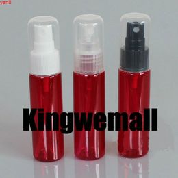 300pcs/lot PET Small ATOMIZERS 30ml Perfume Spray Red Plastic Bottles with Full Cover For Cosmetic Packaginggood qualty