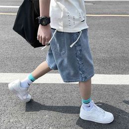 Summer Denim Shorts Men Fashion Streetwear Hip Hop Baggy Jeans Male Knee-Length Jean Trousers 5XL 210716