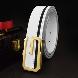 Belts Casual White Mens Belt G Genuine Leather Fashion Fancy Vintage Jeans Waist Cintos Para Hombre Marca