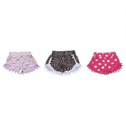 Kids Shorts Baby Girls Dot Pompon Shorts Dance Party Zebra Leopard Print Shorts Summer Tassel Fringe Pants Fashion Boutique Trousers