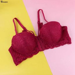 Beauwear Front Closure Sexy Lace Bra For Women Unlined Push Up Bra Comfort Underwear Backless Bralette Sexy Lingerie 36-44 C Cup 210623