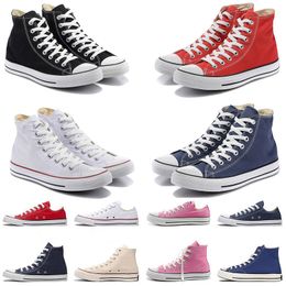 black and white canvas shoes NZ - Top quality 2021 Fashion and breathable outdoors Flat shoes lovers classic pure black and white blue red casual Canvas shoes 36-45