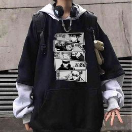 Japanese Anime Jujutsu Kaisen Hoodies Long Sleeve Pullover Sweatshirt Unisex Clothes H1227