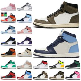 Jumpman 1 Basketballschuhe Frauen Herren 1s Trainer Sneakers Melodie Fearless Dark Mocha Turbo Green Hyper Royal University Blau Chicago High OG Sports Größe 13 mit Box