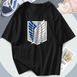 Women Attack On Titan Anime T Shirts Short Sleeve O-Neck 2021 Tshirts Outdoor Punk Style Tees Funny Clothing Tops Female Clothes G220228
