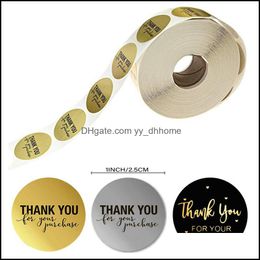 Adhesive Stickers Tapes & Office School Supplies Business Industrial 500Pcs/Roll "Thank You For Your Purchase" Seal Labels 1 Inch Round Circ