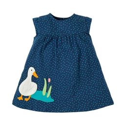 Abiti per ragazze Estate Neonata Vestiti Marca Abito a righe Bambini Cotone Animale Coniglietto Fiore Stampa Abiti senza maniche 210727