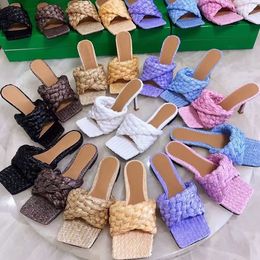 Top quality 2023 new high womens semi slippers sandals antiskid fashion spring and summer luxury designer pure hand woven hemp rope open toe large size 35-42