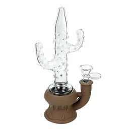 8.4'' Glass water bong pipe smoking pipes silicone hookahs dab rigs Cactus bongs