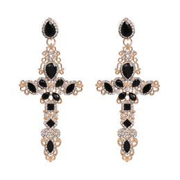 Boho Ethnic Colourful Crystal Statement Cross Earring Party Jewellery Vintage Big Earrings For Women