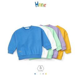 Hnne Autumn Winter Childrens Basic Sweatshirts Solid Unisex Boys Girls Warm Pullovers Kids High Quality Tops 3-14 Years 211029