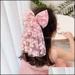 Hair Aessories Baby, Kids & Maternity Girls Beautif Chiffon Bow Print Flower Stberry Hairpins Headband Sweet Decorate Clip Fashion Drop Deli