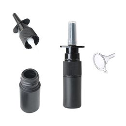 Storage Bottles & Jars 1pc 5ml Black Nasal Spray Bottle Direct Injection Sprayer PET Plastic Atomizer Cosmetic Mist Nose Refillable