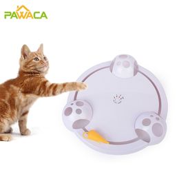 Electric Cat Toy Smart Teasing Cat Stick Crazy Game Spinning Turntable Catching Mouse Interactive Puzzle Game Play Automatic 211122