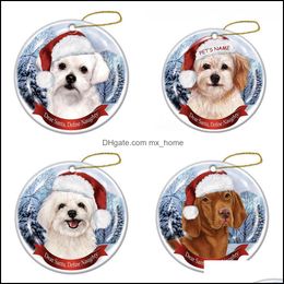 Christmas Decorations Festive & Party Supplies Home Garden 2021 Dog Crane Tree Ornaments Cute Dogs Buttons Decoration Poison Product Customi