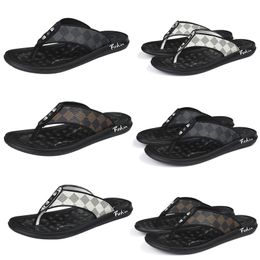 Luxury designer slippers Mayari Grid pattern Men Black White Brown sandals Genuine Leather casual shoes Flat massage bottom Beach flip flops