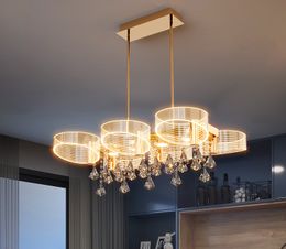 LED Crystal Ceiling Lamp Gold Hanging Pendand Light Scandinavian Chandeliers for Kitchen Living Room Bedroom Nordic Home Decor