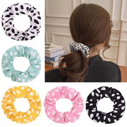 6 Colors INS Girls Polka Dot Milk Scrunchies Elastic Hairbands Big Ponytail Holder Hair Bands Women Hair Accessories