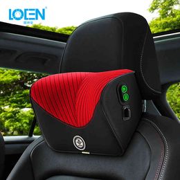 LOEN Smart Massage Headrest U Shape Memory Foam Seat Neck Support Pillow for Car Travel Office Home