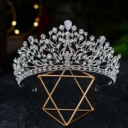 Hair Clips & Barrettes Baroque Pageant Diadem Crowns Luxury Silver Colour Crystal Leaf Bridal Tiaras Crown Rhinestone Hairbands Wedding Acces