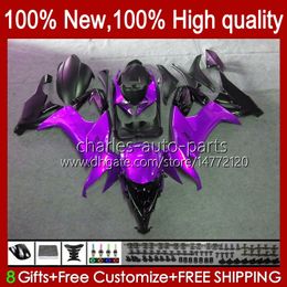 Body Kit For KAWASAKI NINJA ZX1000 C 1000CC ZX1000C 08-10 Bodywork 56No.135 New Purple ZX 10R ZX10 10 R 1000 CC ZX-10R 2008 2009 2010 ZX10R 08 09 10 Motorcycle Fairing