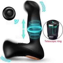 NXY Anal toys Wireless Remote Control Telescopic Male Prostate Massager Heating Plug Big Butt Vibrator Sex Toys For Men Gay 1125