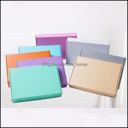 Packing Boxes & Office School Business Industrial 10Pcs Colour Corrugated Paper Box 3 Layer Small Courier Jewellery Express Kraft Gift Packagin