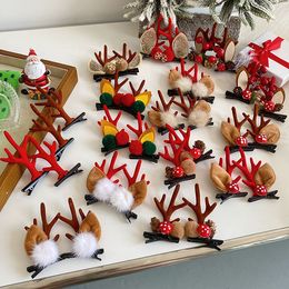 Ins 16 Styles Christmas Hair Accessories Baby Girl Lucky Deer Barrettes party Decoration Birthday Gift