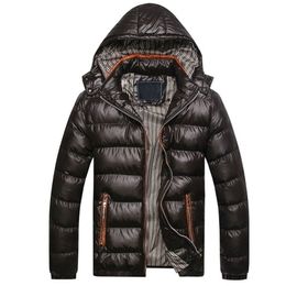 Casual Hooded Winter jacket Men Solid Warm Mens Cotton Parka Male Fashion Thick Thermal Jacket and Coat 7XL 211129