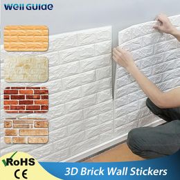 10PCS 3D Brick Wall Sticker Self-adhesive Waterproof Panels Wallpaper Decal UK