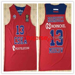 13 SERGIO RODRIGUEZ CSKA MOSCOW Retro Throwback Basketball Jersey Stitched Custom Any Number Name jerseys Ncaa XS-6XL
