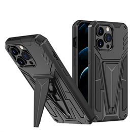 Bracket Shockproof Phone Cases for iPhone 13 12 Mini 11 Pro Max 7 8 Plus X XR XS Samsung S21 Ultra F52 A03S A51 A71 A22 A32 A82 5G Hybrid Armour Case