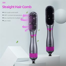 Electric Hair Straight Multifunctional Hot Air Blow Comb Hair Curler Straight Hair Comb Negative Ions Styling Tools