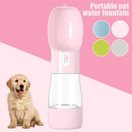 Portable Pets Water Bottle for Dogs Cats Multifunction Dog Food Water Feeder Drinking Bowl Puppy Cat Water Dispenser Pet Product Y200922