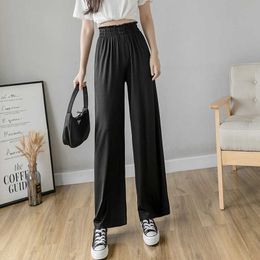 Summer Korea Fashion Thin Wide Leg Pants Casual High Waist Mopping Loose Straight Q0801