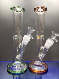 Thick water bong 10inches glass hookah with glass downstem and bowl straight tube bongs cheechshop