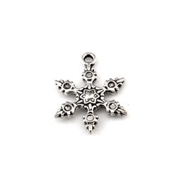 150Pcs Antique Silver Alloy Christmas Snowflakes Charms Pendants For Jewellery Making Bracelet Necklace DIY Findings 17x23mm A-651