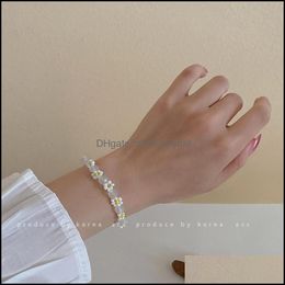 Link Bracelets Jewelrylink Chain Korean Ins Simple Style Acrylic Flower Bracelet Summer Fresh Temperament Honey Hand Ornament Fairy Crysta