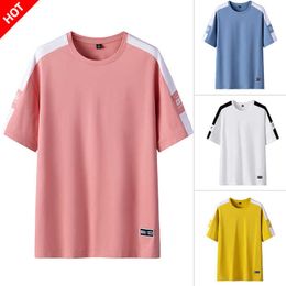 Trend Brand Mens Summer T-shirt Short-sleeve Men T Shirt Short Sleeve Pure Color Men T Shirt T-shirts for Male Tops 4XL 210603
