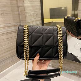 Designer- Fashion Women Flap Bags Calfskin High Quality Genuine Leather Gold Metal Hardware Cross Body Shoulder Large Capacity