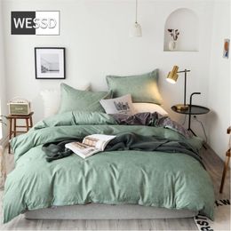 Light Green Texture Pattern Duvet Cover Set Queen King Size Solid AB Double Side Printed Bed Linen Single Double Bed Cover Pink 210319