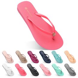 Shoes Beach Eight Thirty Slippers Flip Flops Womens Green Yellow Orange Navy Bule White Pink Brown Summer Sport Sneaker Size 35-3 61