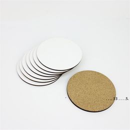 new Sublimation Coaster mdf Customized Round Coaster Coffee Mug Mat thermo Cushion Holder Heat Transfer Printing Coasters EWF5551