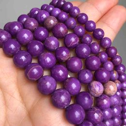 6 8 10mm Natural Gem Purple Mica Stone Jaspers Round Loose Spacer Beads For Jewellery Making DIY Charms Bracelets Necklaces