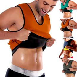 Menss Gym Shapewear Neoprene Vest Sauna Ultra Sweat T-Shirt Body Shaper Slimming Cincher Shapers