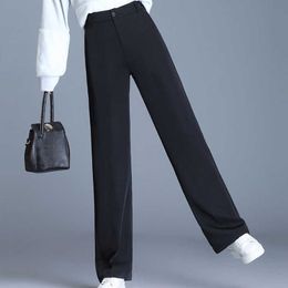 Classic Office Work Straight Suit Pant Women Business slim waist Loose Straight TrousersNew Basic Casual Baggy Formal OL Pants Q0801