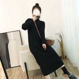 Autumn Midi-Length Turtleneck Long Sleeve Knitted Pullover Sweater Winter Clother Women Thick Korean Style Kobieta Swetry Mujer 210604