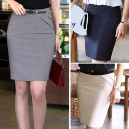 Women Skirt Short Suit Skirts Work Wear Formal Office Ladies Fashion Spring Summer Slim Bodycon Pencil Party Skirt Black Blue X0428