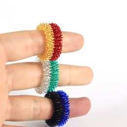 2021 Finger Ring Toy, Stress Relief Spiky Spring Fingers Toy Stress,Kids Acupressure Massage bauble JXW927